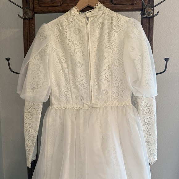 VTG Lorrie Deb San Francisco Wedding Dress Womens 11/12 Victorian Lace USA Read - Picture 6 of 14